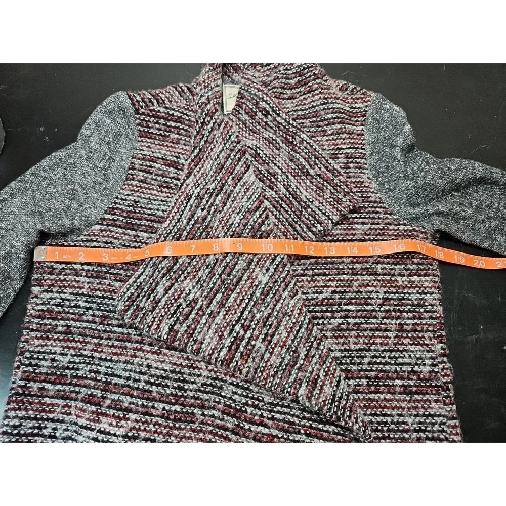 Lucky Brand Cardigan Size W/Sm Sweater Gray Red Open Front Cardigan Western *EUC - Picture 14 of 16